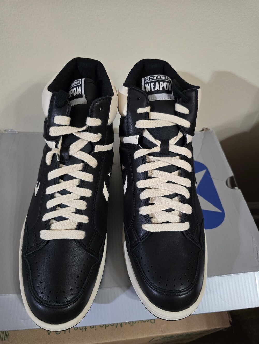 Converse Weapon High-Top Sneakers in Black and Cream